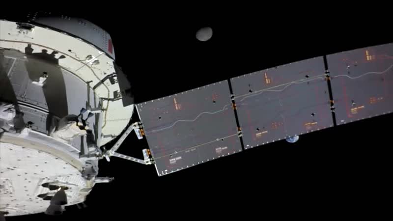 Flight Day 14: Orion's Solar Array Splits Earth and Moon